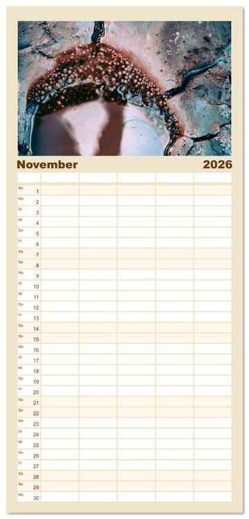 Produktbild: Familienplaner 2026 - ABOVE - Die Welt von oben in ihrer abstraktesten Form mit 5 Spalten (Wandkalender, 21 x 45 cm) CALVENDO