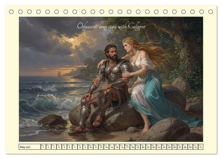 Produktbild: The adventurous journey of Odysseus (Desk Calendar 2027 DIN A5 landscape), CALVENDO 12 Month DeskCalendar
