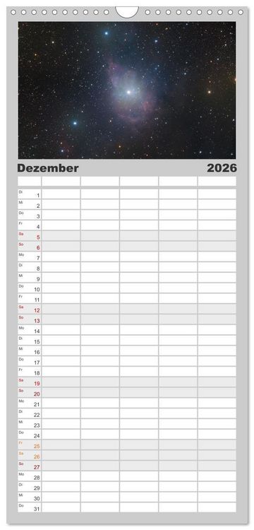 Produktbild: Familienplaner 2026 - Deep Sky Kalender mit 5 Spalten (Wandkalender, 21 x 45 cm) CALVENDO