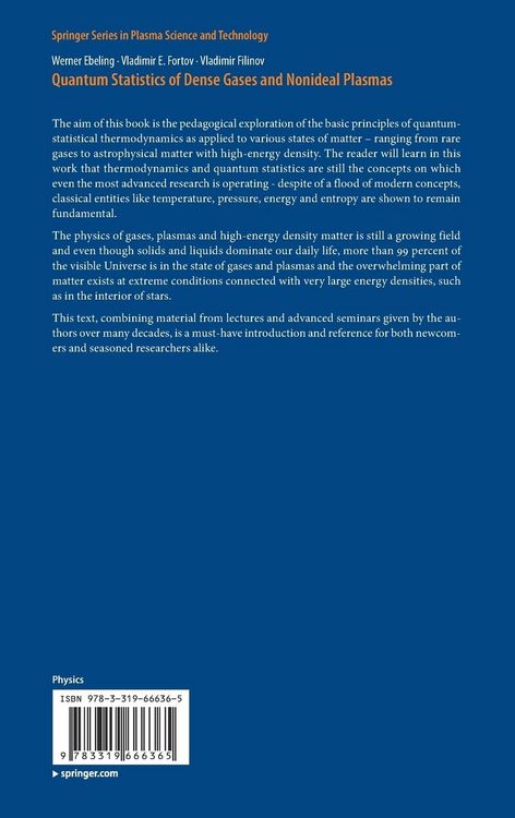 Produktbild: Quantum Statistics of Dense Gases and Nonideal Plasmas