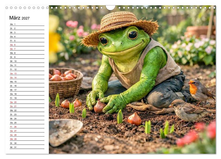 Produktbild: Frosch im Garten (Wandkalender 2027 DIN A3 quer), CALVENDO Monatskalender