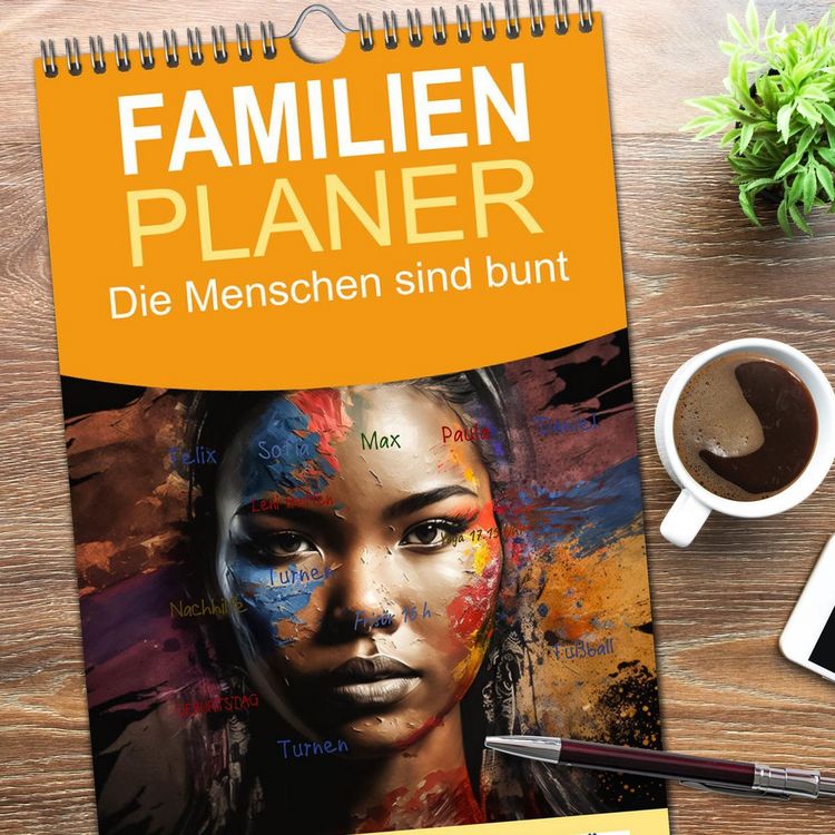 Produktbild: Familienplaner 2026 - Die Menschen sind bunt mit 5 Spalten (Wandkalender, 21 x 45 cm) CALVENDO