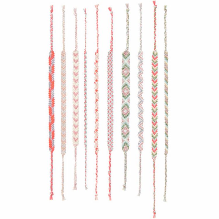 Produktbild: DIY Freundschaftsarmb&auml;nder Set, Pastel Colours,10 x 8 m Stickgarn in 10 verschiedenen Farben, 100 % Baumwolle, Neon 100% Polyester