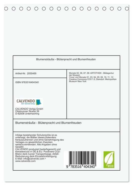 Produktbild: Blumenstr&auml;u&szlig;e - Bl&uuml;tenpracht und Blumenfreuden (Tischkalender 2026 DIN A5 hoch), CALVENDO Monatskalender