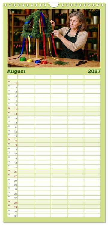 Produktbild: Familienplaner 2027 - Floristen und ihr Handwerk mit 5 Spalten (Wandkalender, 21 x 45 cm) CALVENDO
