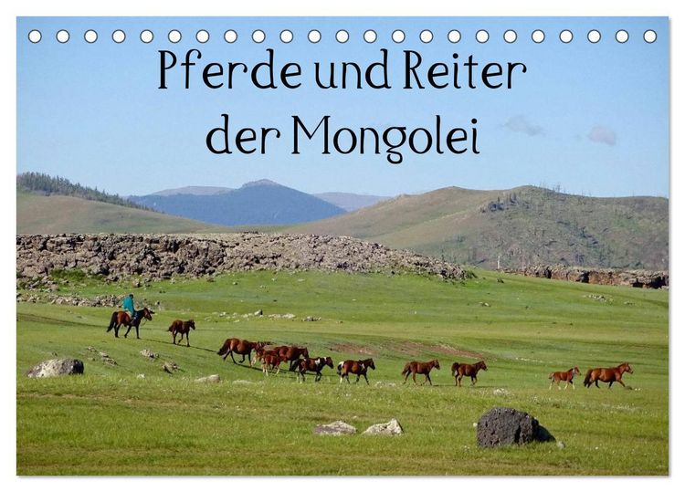 Produktbild: Pferde und Reiter der Mongolei (Tischkalender 2026 DIN A5 quer), CALVENDO Monatskalender