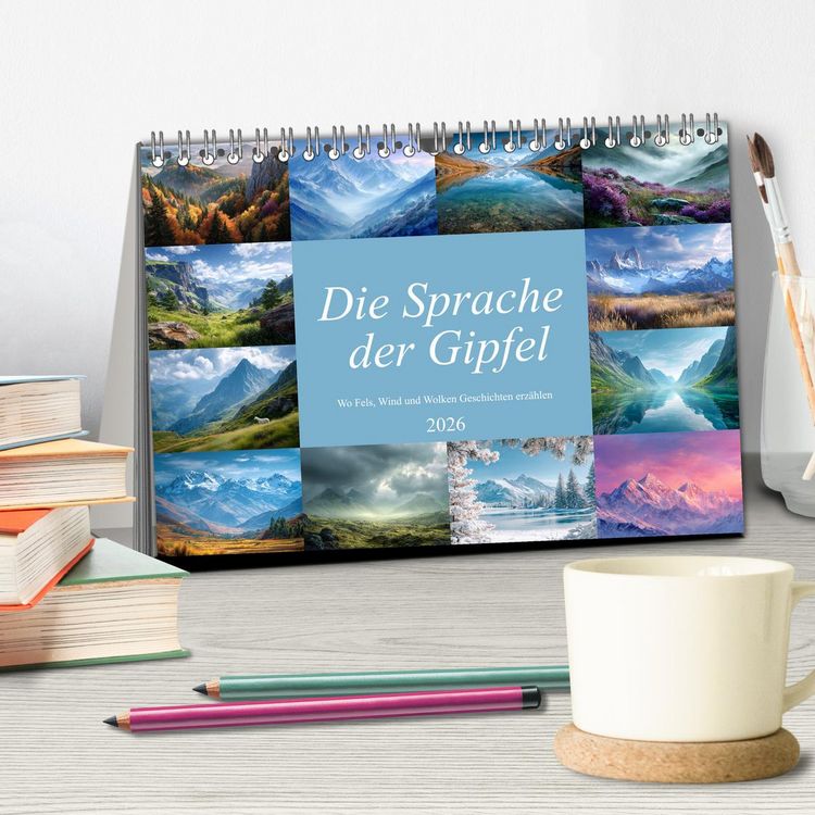 Produktbild: Die Sprache der Gipfel (Tischkalender 2026 DIN A5 quer), CALVENDO Monatskalender