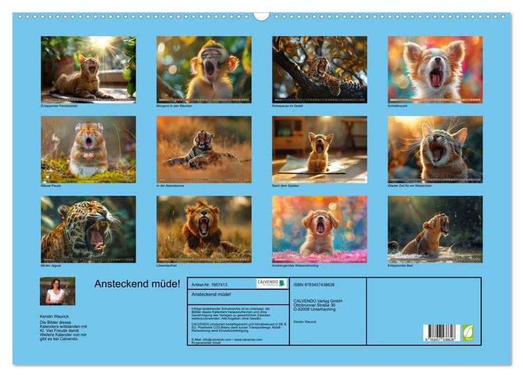Produktbild: Ansteckend m&uuml;de! (Wandkalender 2026 DIN A2 quer), CALVENDO Monatskalender