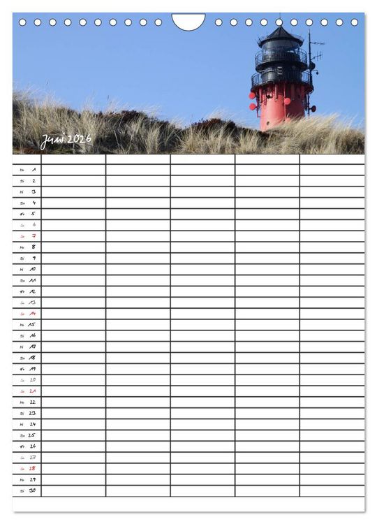 Produktbild: Familienplaner - Sylt (Wandkalender 2026 DIN A4 hoch), CALVENDO Monatskalender