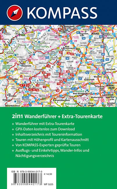 Produktbild: KOMPASS Wanderf&uuml;hrer Nordpf&auml;lzer Bergland, Rheinhessen, 50 Touren