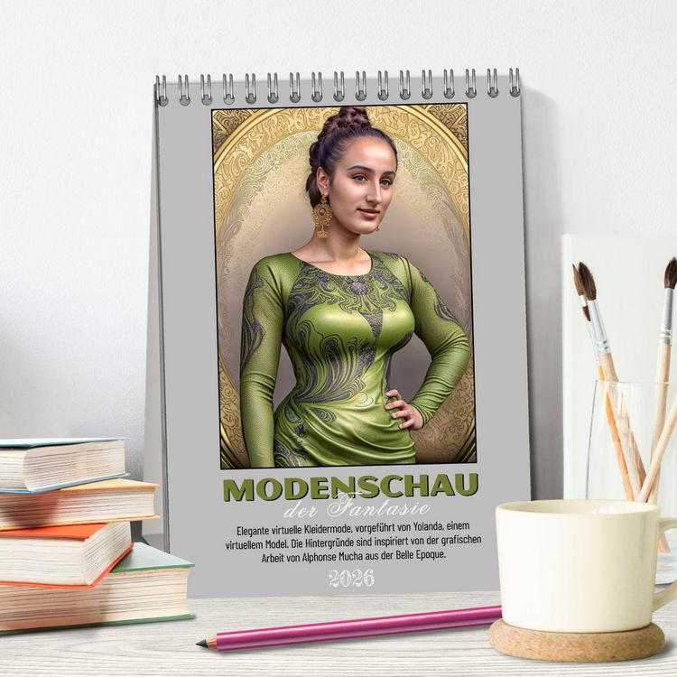 Produktbild: Modenschau der Fantasie (Tischkalender 2026 DIN A5 hoch), CALVENDO Monatskalender