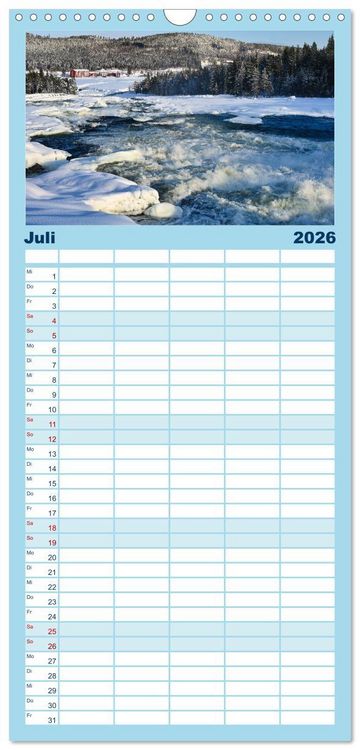 Produktbild: Familienplaner 2026 - Lulea - Wintertraum in Schwedisch Lappland mit 5 Spalten (Wandkalender, 21 x 45 cm) CALVENDO