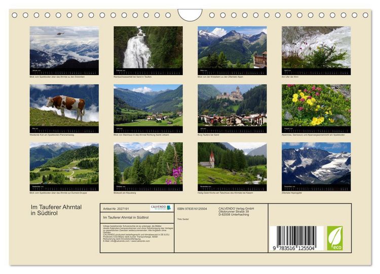 Produktbild: Im Tauferer Ahrntal in S&uuml;dtirol (Wandkalender 2026 DIN A4 quer), CALVENDO Monatskalender