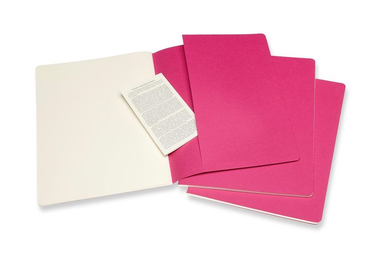 Produktbild: Moleskine Cahier XL, 3er Set, Blanko, Kinetisches Pink