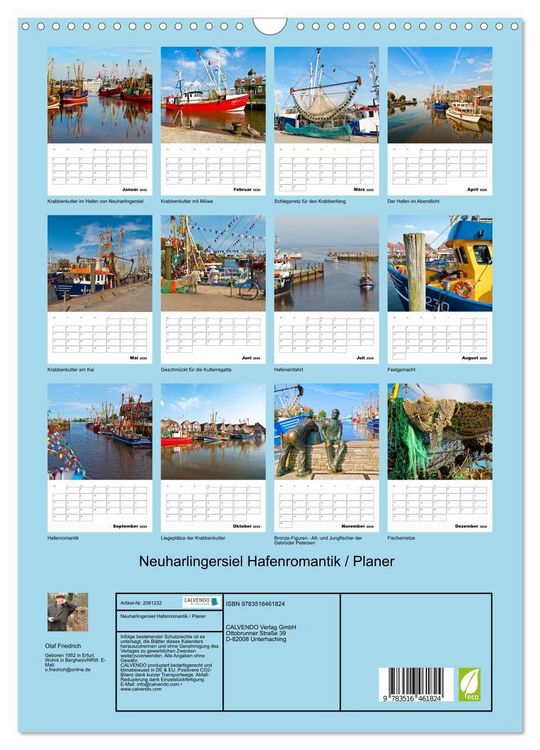 Produktbild: Neuharlingersiel Hafenromantik / Planer (Wandkalender 2026 DIN A3 hoch), CALVENDO Monatskalender