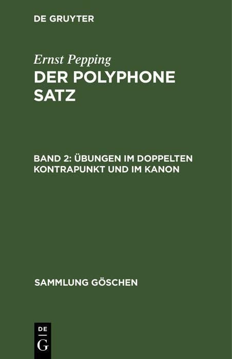 Produktbild: &Uuml;bungen im doppelten Kontrapunkt und im Kanon