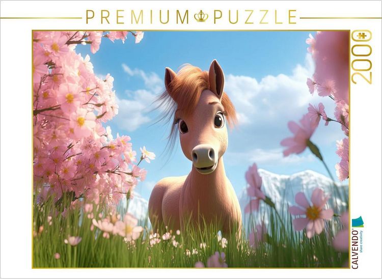 Produktbild: CALVENDO Puzzle Pony Dreamy unter bl&uuml;henden B&auml;umen | 2000 Teile Lege-Gr&ouml;&szlig;e 90x67cm Foto-Puzzle f&uuml;r gl&uuml;ckliche Stunden