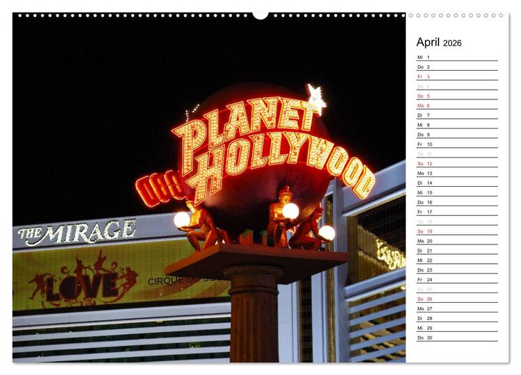 Produktbild: LAS VEGAS - by night (hochwertiger Premium Wandkalender 2026 DIN A2 quer), Kunstdruck in Hochglanz
