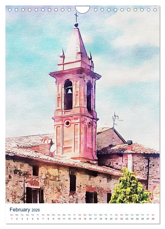 Produktbild: Umbrian Bell Towers (Wall Calendar 2026 DIN A4 portrait), CALVENDO 12 Month Wall Calendar