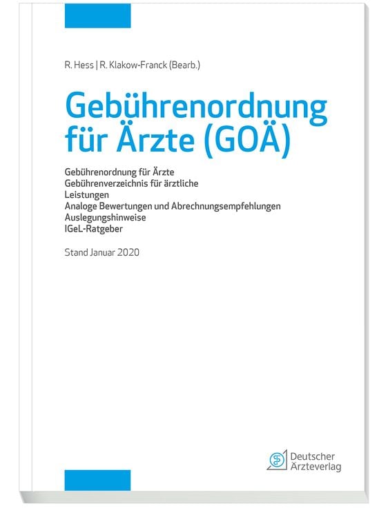 Produktbild: Geb&uuml;hrenordnung f&uuml;r &Auml;rzte (GO&Auml;), Stand Januar 2020