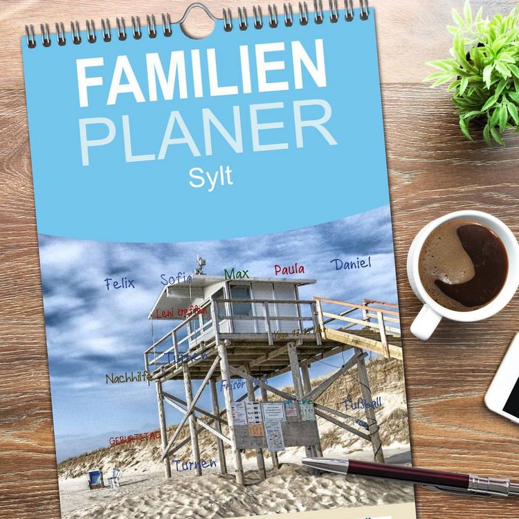 Produktbild: Familienplaner 2026 - Sylt mit 5 Spalten (Wandkalender, 21 x 45 cm) CALVENDO
