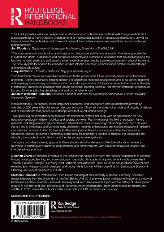 Produktbild: The Routledge Handbook of Landscape Architecture Education
