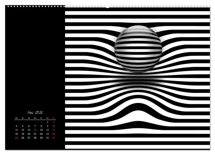 Produktbild: Optische Kunst im Quadrat (Wandkalender 2026 DIN A2 quer), CALVENDO Monatskalender