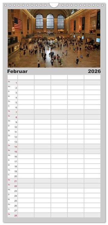 Produktbild: Familienplaner 2026 - New York City mit 5 Spalten (Wandkalender, 21 x 45 cm) CALVENDO