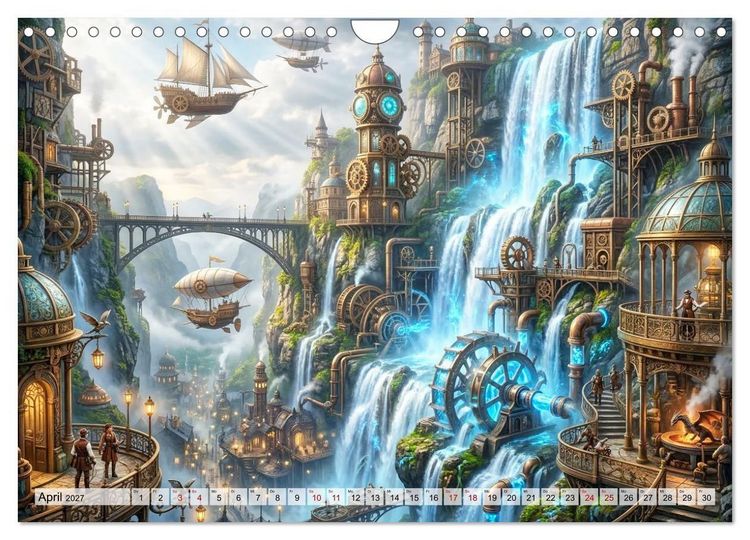 Produktbild: Steampunkwelten - Das Herz der Zeit (Wandkalender 2027 DIN A4 quer), CALVENDO Monatskalender