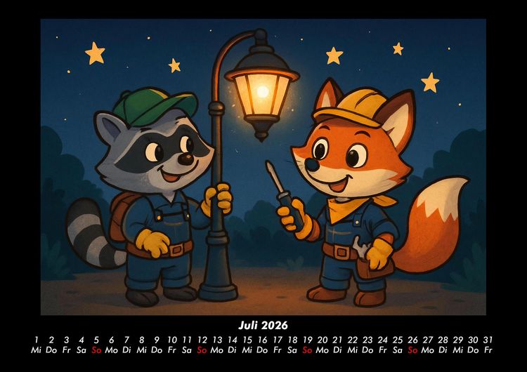 Produktbild: Rocco & Finn - Auf dem Weg zum Elektriker 2026 Fotokalender DIN A3