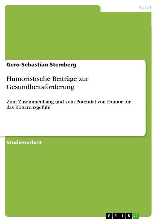 Produktbild: Humoristische Beitr&auml;ge zur Gesundheitsf&ouml;rderung