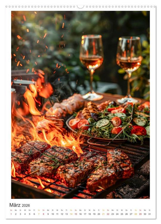 Produktbild: Food BBQ - Deftiges aus der Gourmet-K&uuml;che (hochwertiger Premium Wandkalender 2026 DIN A2 hoch), Kunstdruck in Hochglanz