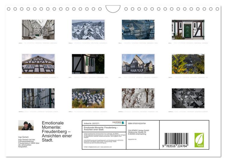 Produktbild: Emotionale Momente: Freudenberg &ndash; Ansichten einer Stadt. (Wandkalender 2026 DIN A4 quer), CALVENDO Monatskalender