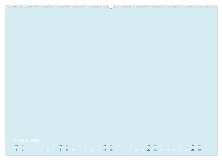 Produktbild: Bastelkalender - hell Blau (Wandkalender 2026 DIN A2 quer), CALVENDO Monatskalender