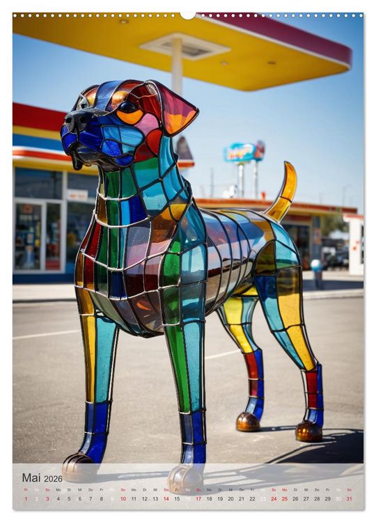 Produktbild: Tiere aus Glas - Hunde (hochwertiger Premium Wandkalender 2026 DIN A2 hoch), Kunstdruck in Hochglanz