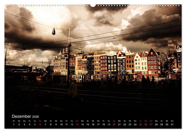 Produktbild: psychadelic Amsterdam - Stadtansichten zwischen Tag und Traum (Wandkalender 2026 DIN A2 quer), CALVENDO Monatskalender