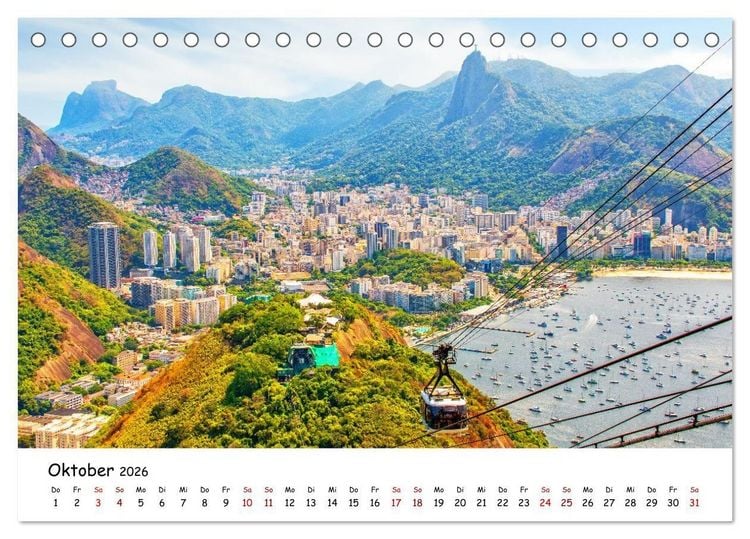 Produktbild: Rio de Janeiro - K&uuml;stenmetropole (Tischkalender 2026 DIN A5 quer), CALVENDO Monatskalender