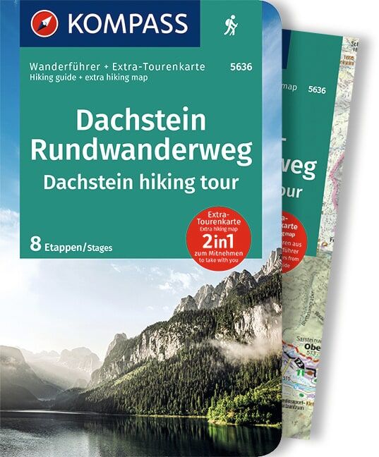 Produktbild: KOMPASS Wanderf&uuml;hrer Dachstein-Rundwanderweg, 8 Etappen mit Extra-Tourenkarte