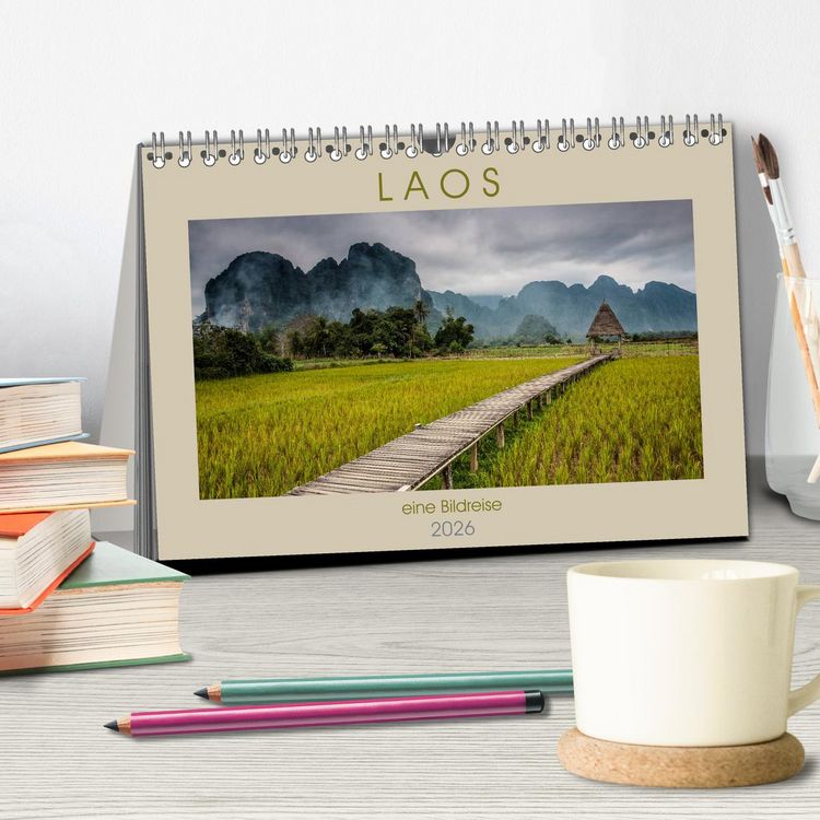 Produktbild: Laos - eine Bildreise (Tischkalender 2026 DIN A5 quer), CALVENDO Monatskalender