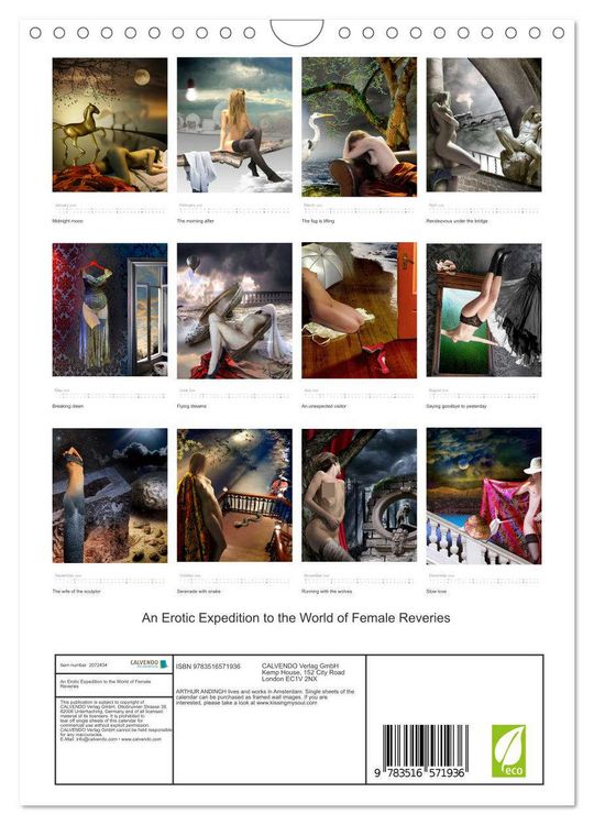Produktbild: An Erotic Expedition to the World of Female Reveries (Wall Calendar 2026 DIN A4 portrait), CALVENDO 12 Month Wall Calendar