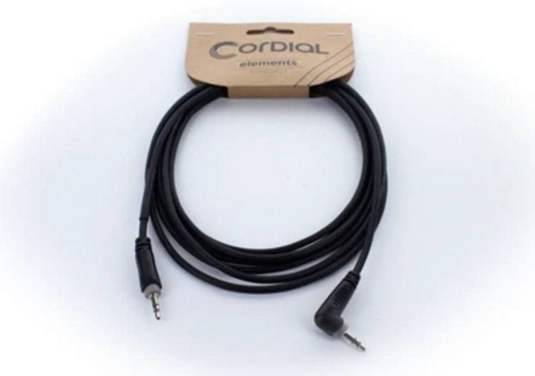 Produktbild: Cordial 14832 Klinke Audio Anschlusskabel [1x Klinkenstecker 3.5 mm - 1x Klinkenstecker 3.5 mm] 1.50 m Schwarz PVC-Mantel, verdrillt