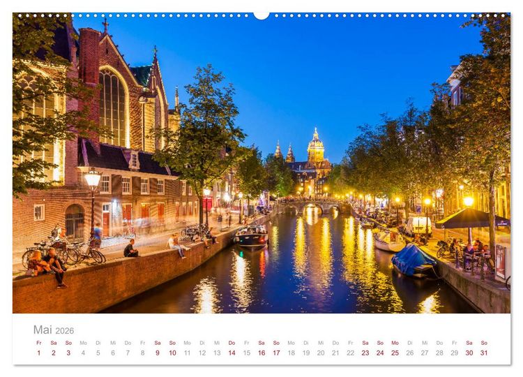 Produktbild: AMSTERDAM Impressionen (hochwertiger Premium Wandkalender 2026 DIN A2 quer), Kunstdruck in Hochglanz