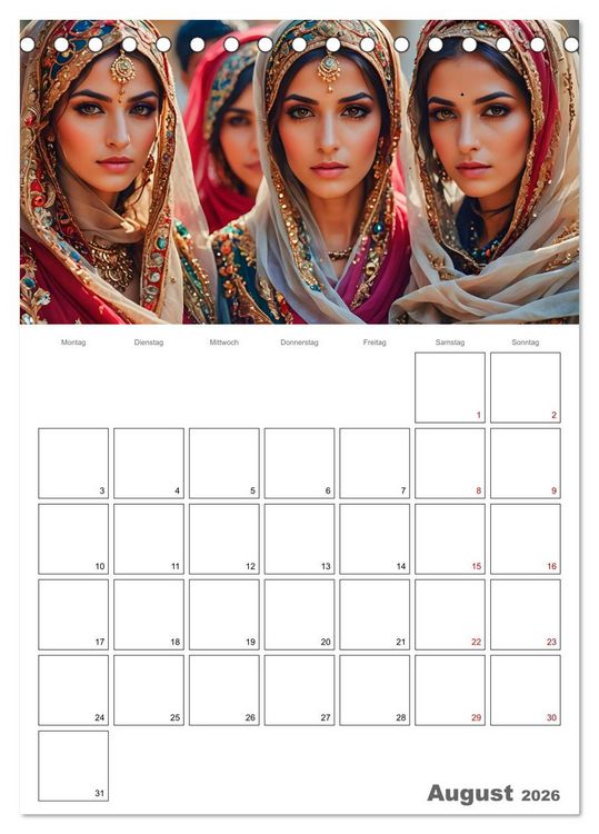 Produktbild: Frauen des Sultans (Tischkalender 2026 DIN A5 hoch), CALVENDO Monatskalender