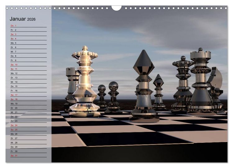 Produktbild: SCHACH - Spiel der K&ouml;nige (Wandkalender 2026 DIN A3 quer), CALVENDO Monatskalender