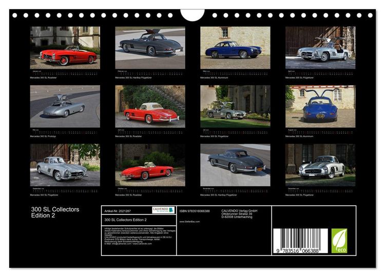 Produktbild: 300 SL Collectors Edition 2 (Wandkalender 2026 DIN A4 quer), CALVENDO Monatskalender