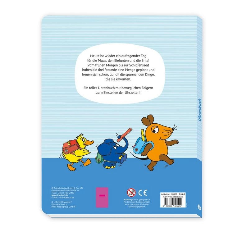 Produktbild: Tr&ouml;tsch Die Maus Uhrenbuch Lern mit! Pappenbuch
