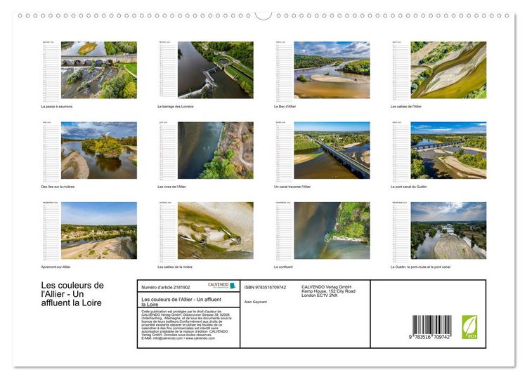 Produktbild: Les couleurs de l'Allier - Un affluent la Loire (Calendrier mural 2026 DIN A2 vertical) calendrier de bureau
