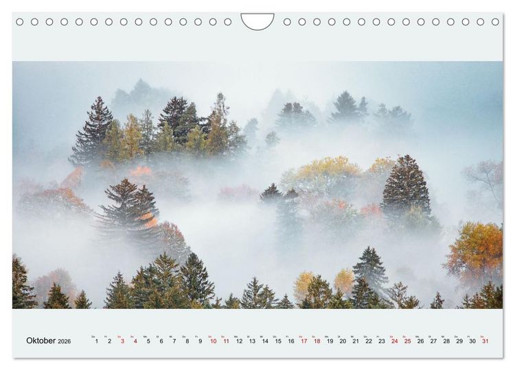 Produktbild: Fogscapes - magische Nebellandschaften (Wandkalender 2026 DIN A4 quer), CALVENDO Monatskalender