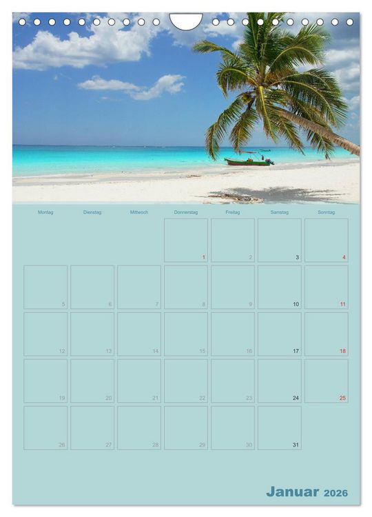 Produktbild: Karibik - Sonne, Strand und Palmen (Wandkalender 2026 DIN A4 hoch), CALVENDO Monatskalender