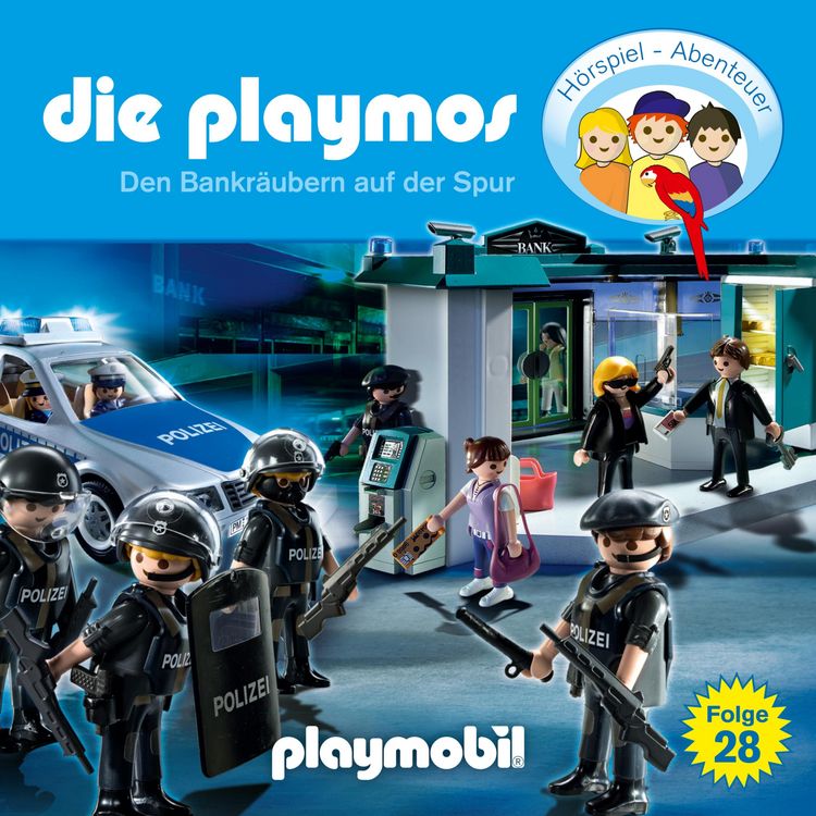 Produktbild: Die Playmos - Das Original Playmobil H&ouml;rspiel, Folge 28: Den Bankr&auml;ubern auf der Spur